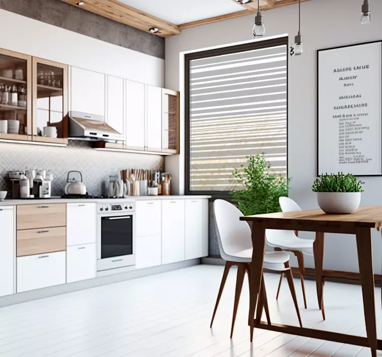 Vinilo para cristal ventana cocina líneas translucidas - TenVinilo