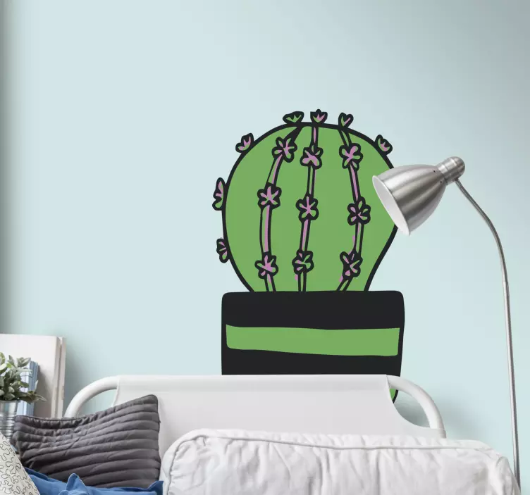 Vinilo pared cactus dibujo - TenVinilo