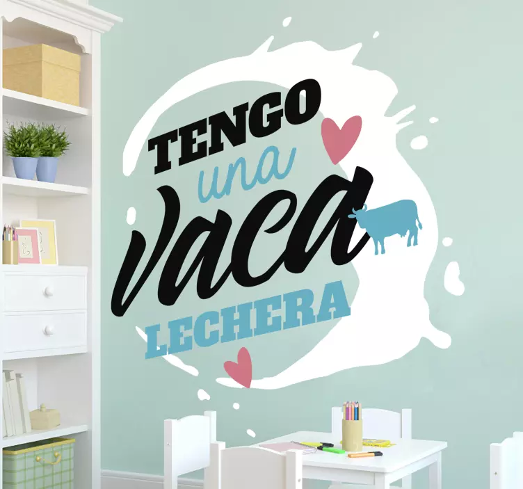 Vinilo pared canción infantil la vaca lechera - TenVinilo