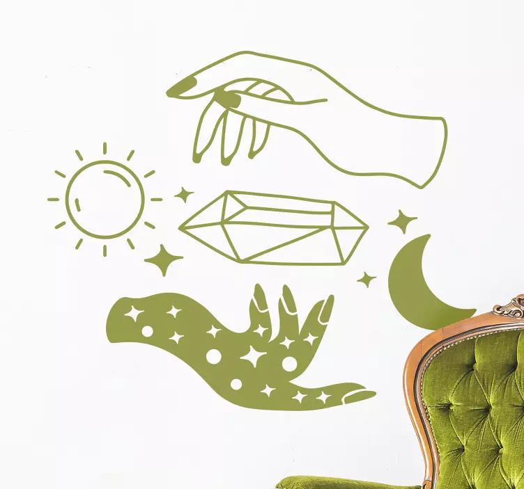 Vinilo pared día y noche mano de Fátima - TenVinilo