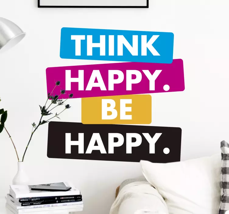 Vinilo pared think happy, be happy - TenVinilo