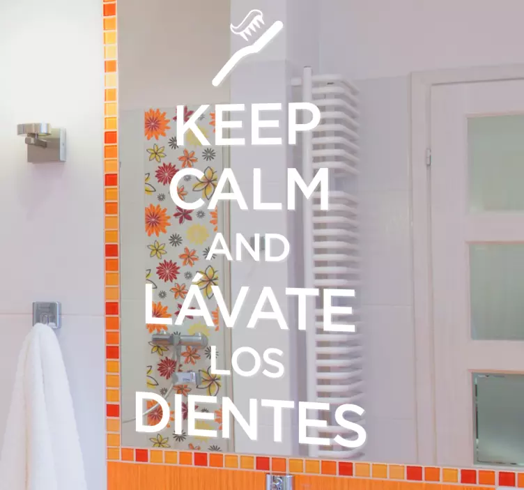 Vinilo pareja dientes espejo - TenVinilo