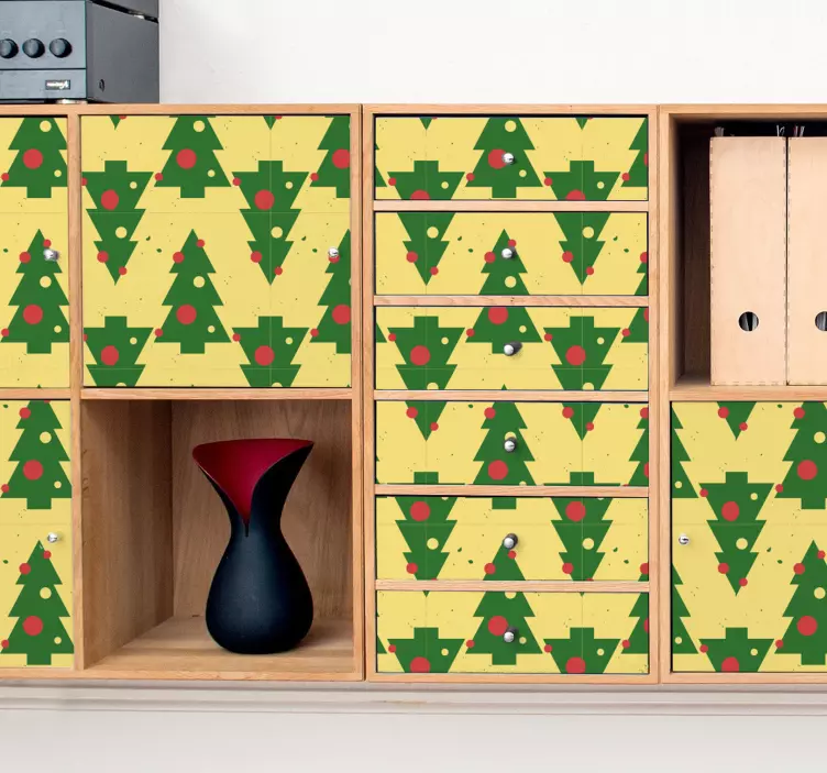 Vinilo patrón de árbol de navidad - TenVinilo