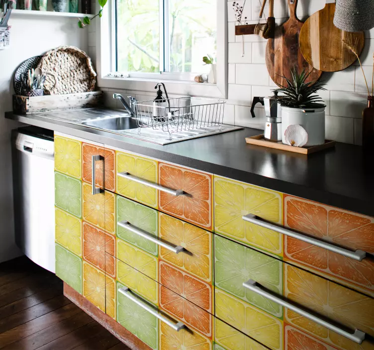 Vinilo patrones de rodajas de cítricos - TenVinilo