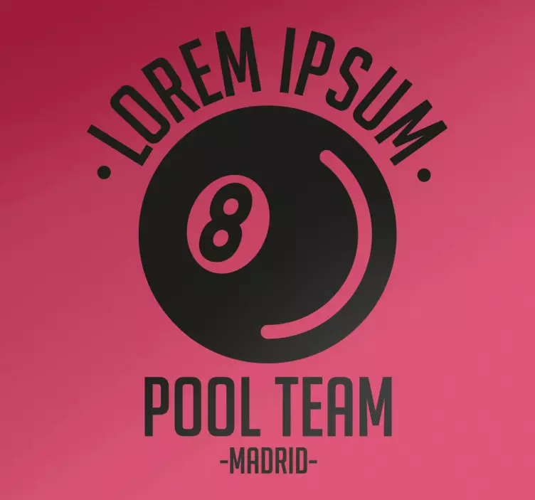 Vinilo personalizable equipo billar - TenVinilo