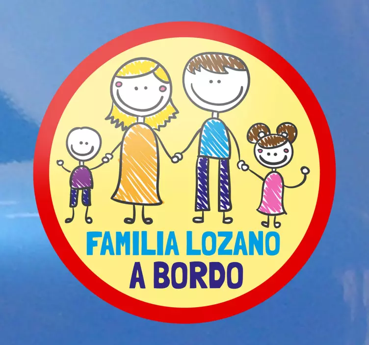Vinilo personalizable familia a bordo - TenVinilo