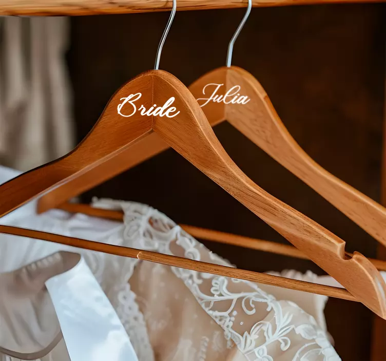 Vinilo decorativo personalizable percha de boda - TenVinilo