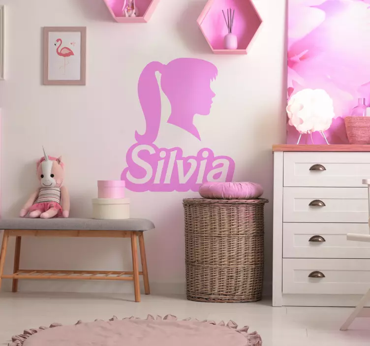 Vinilo decorativo personalizable silueta con nombreSilueta con no - TenVinilo
