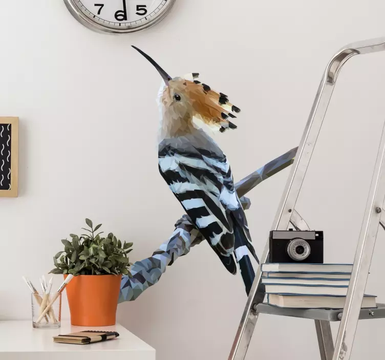 Vinilo polígonos pájaro carpintero - TenVinilo