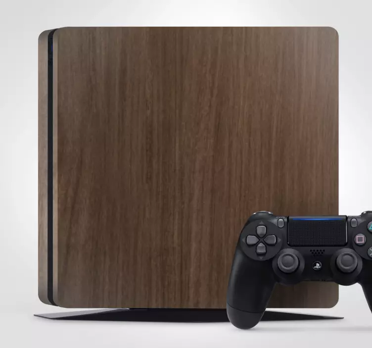 Vinilo PS4 cubierta de consola de madera - TenVinilo