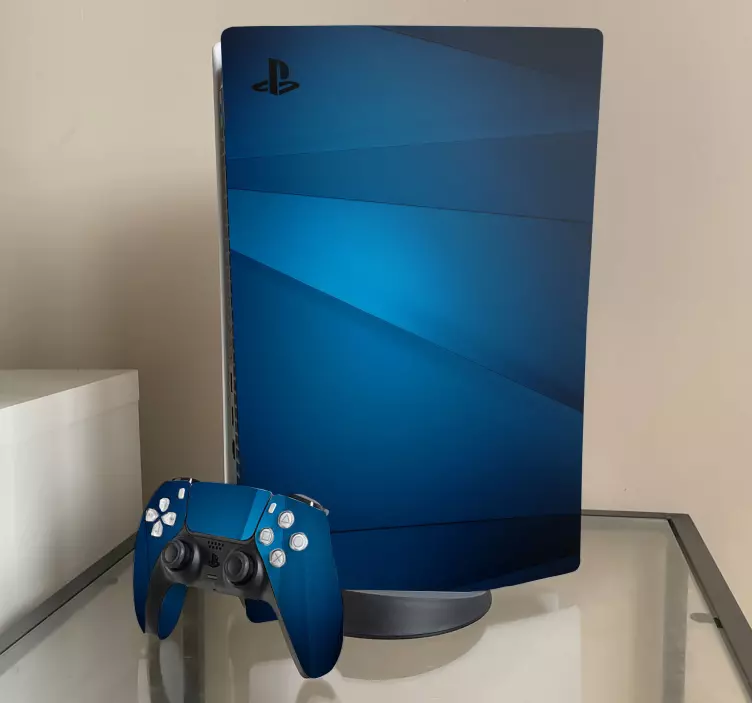 Skin PS5 Fondo azul geométrico - TenVinilo