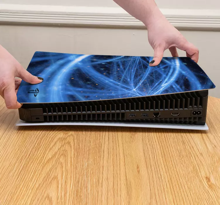 Vinilo ps5 patrones azules místicos - TenVinilo