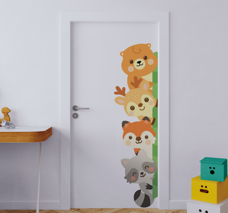 Vinilo puerta animales para habitación infantil - TenVinilo
