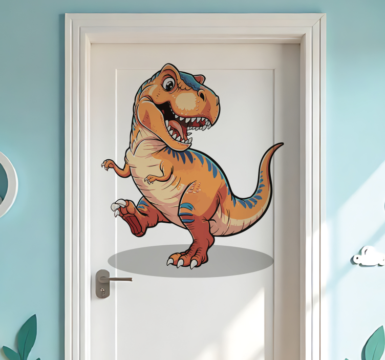 Vinilo puerta dinosaurio para habitación infantil - TenVinilo