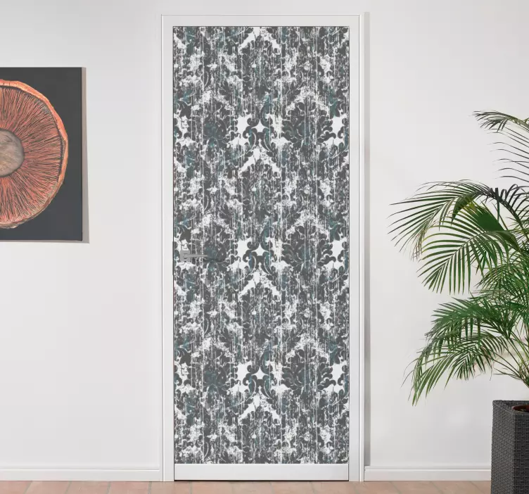 Vinilo puerta elegante composición floral - TenVinilo