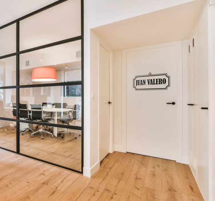 Vinilo para puerta etiqueta de nombreEtiqueta de nombre - TenVinilo