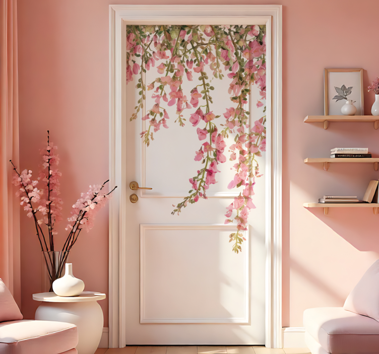Vinilo puerta pegatina rosa - TenVinilo