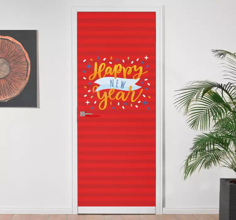 Vinilo navideño saludos festivos de año nuevo - TenVinilo