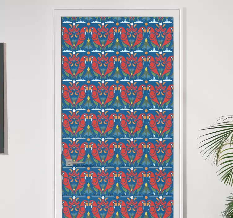 Vinilo puerta vibrante motivo aviar - TenVinilo