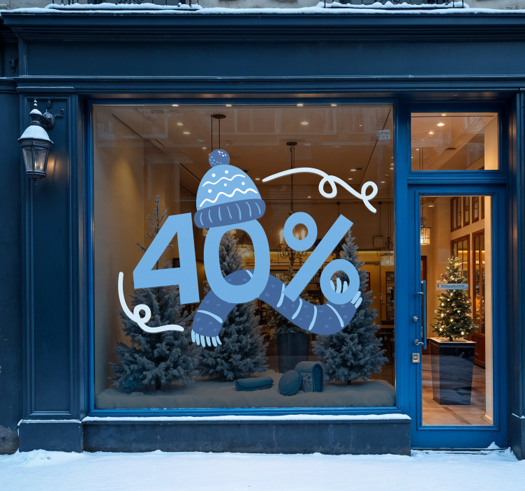 Vinilo rebajas descuento de invierno azul - TenVinilo