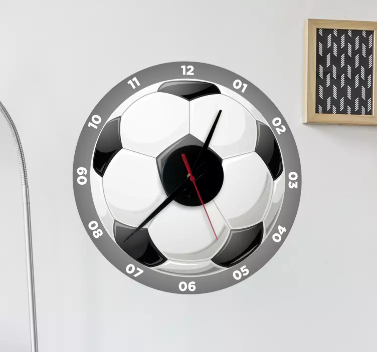 Reloj adhesivo pared pelota fútbol - TenVinilo