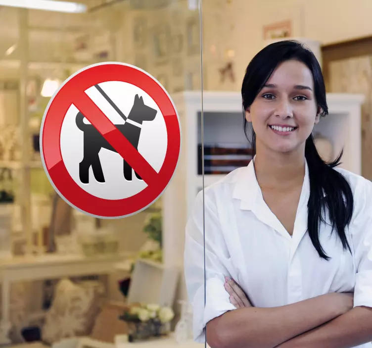 Vinilo escaparate prohibida entrada perros - TenVinilo