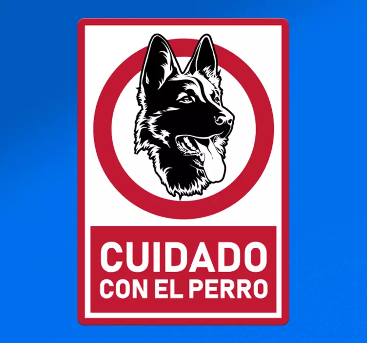 Pegatina perro señalización seguridad cuidado perro - TenVinilo