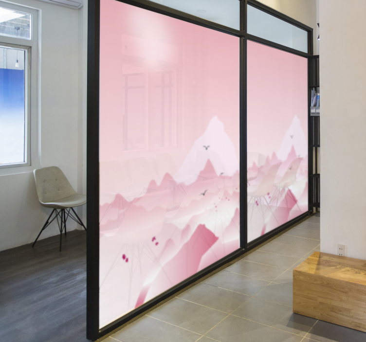 Vinilo adhesivo translúcido para cristal oficina rosado - TenVinilo