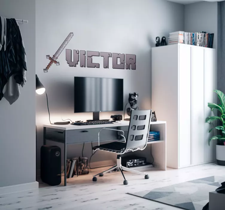 Pegatina videojuego espada de pixel - TenVinilo