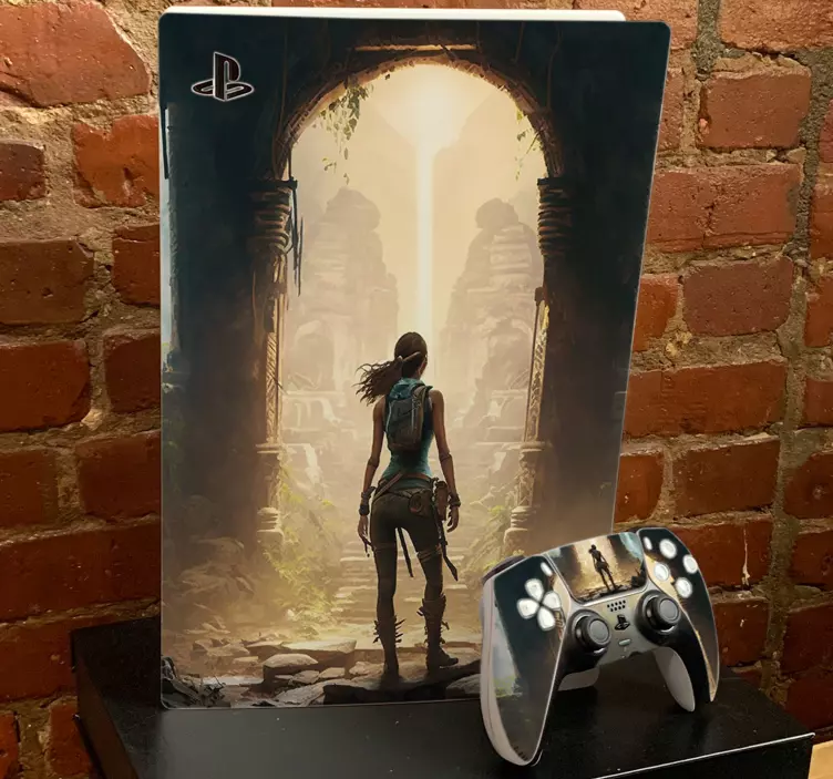 Pegatina videojuego explorador de tumbas - TenVinilo