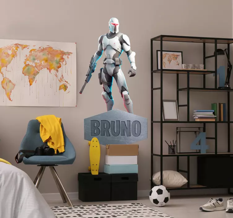 Pegatina videojuego guerrero cibernético - TenVinilo