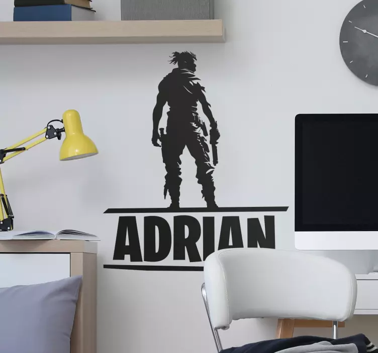 Pegatina videojuego personaje de batalla con nombrePersonaje de b - TenVinilo