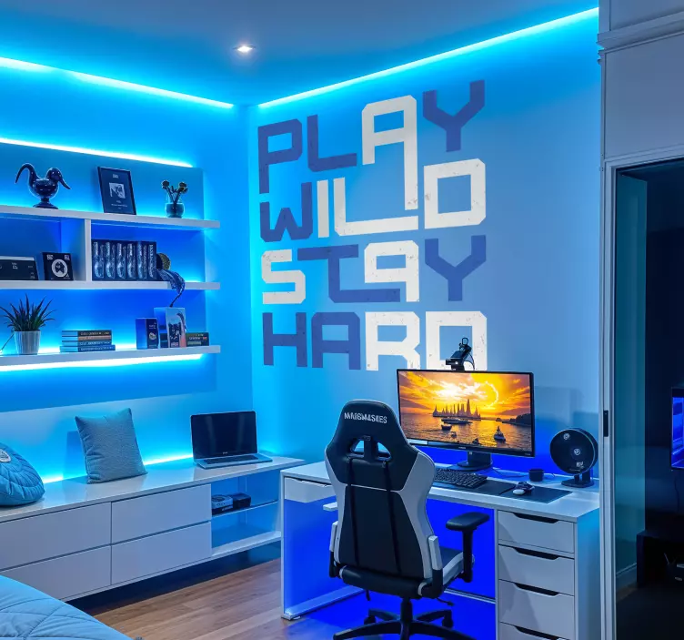 Pegatina videojuego play hard - TenVinilo