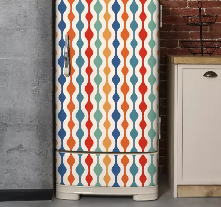 Vinilo para nevera vintage con olas - TenVinilo