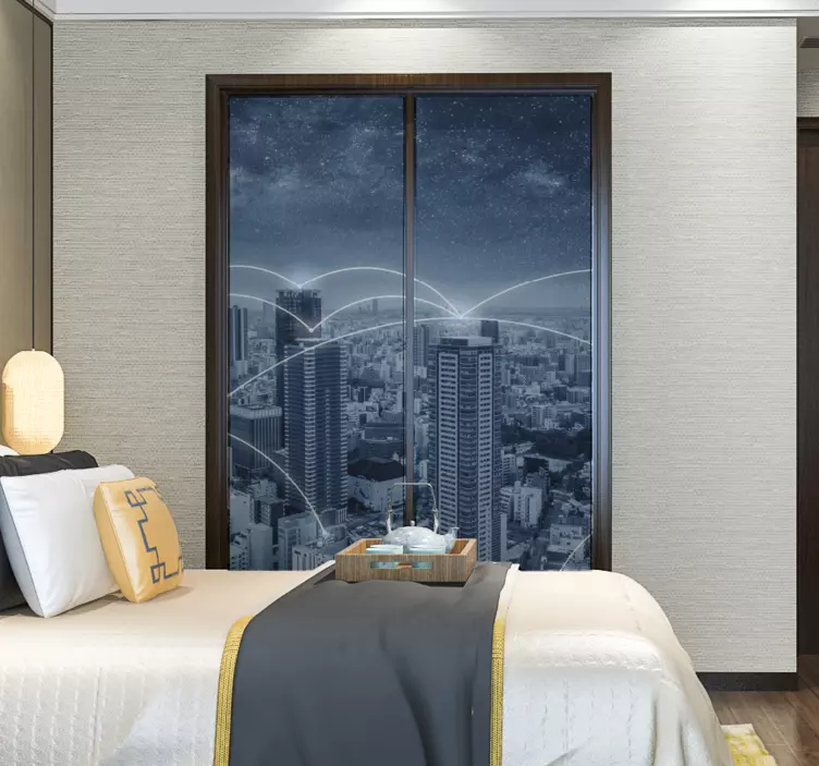 Vinilo vista nocturna del paisaje urbano - TenVinilo