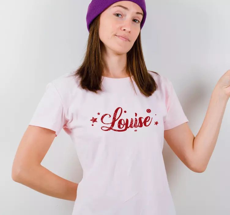 Camiseta navideña estrellada con nombre - TenVinilo