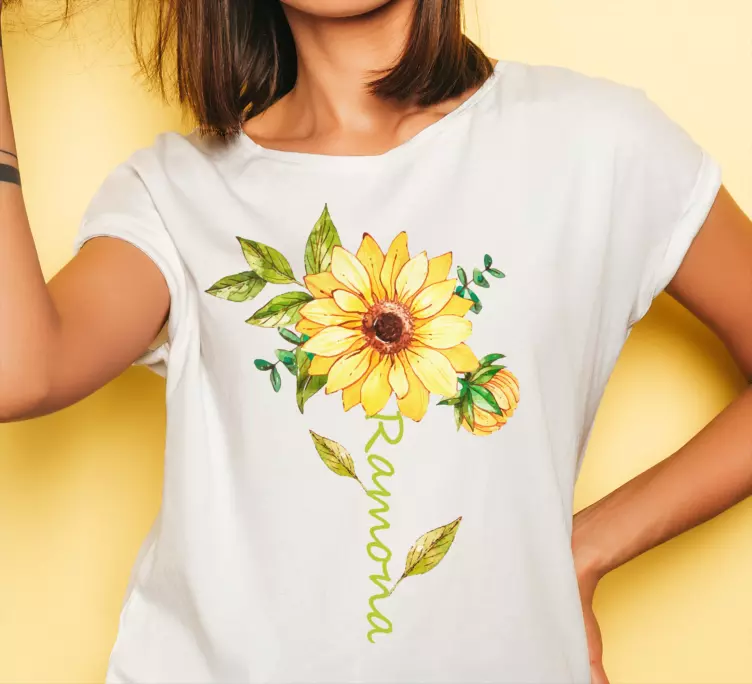 Camiseta estampado de girasol - TenVinilo