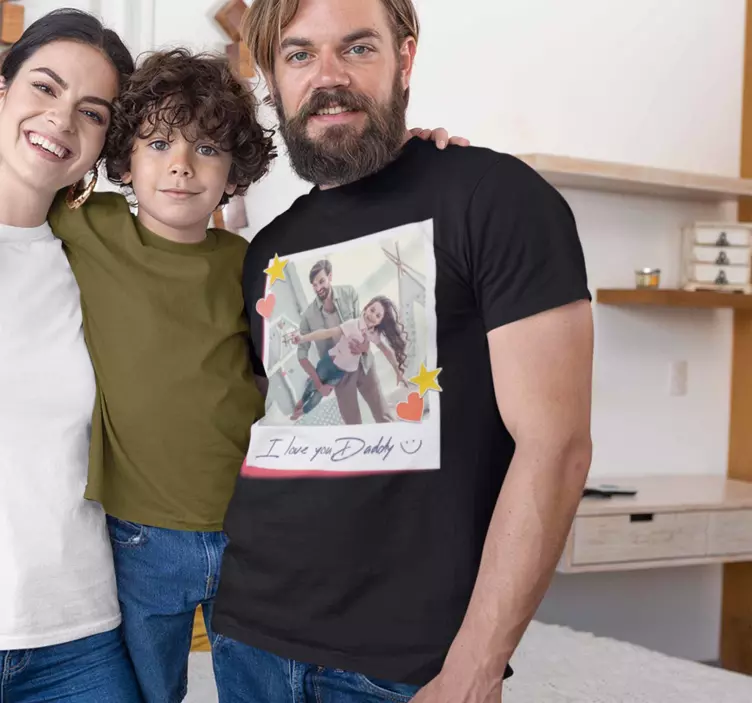 Camiseta Love you dad con tu foto a medida - TenVinilo