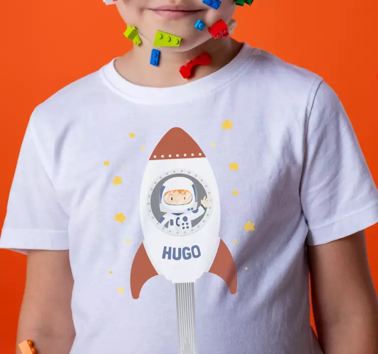 Camiseta infantil Astronauta con cohete - TenVinilo