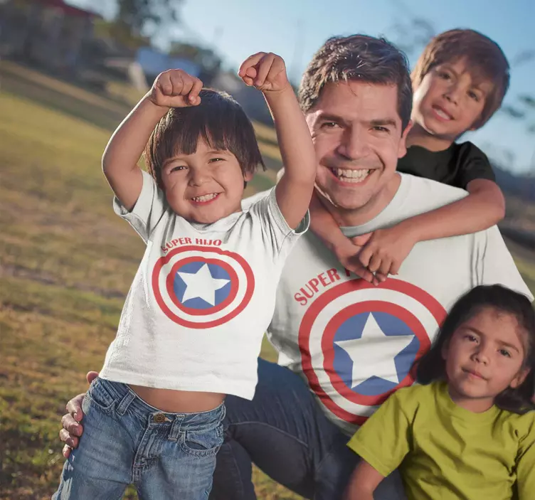 Camiseta padre e hijo héroe capitán américa - TenVinilo