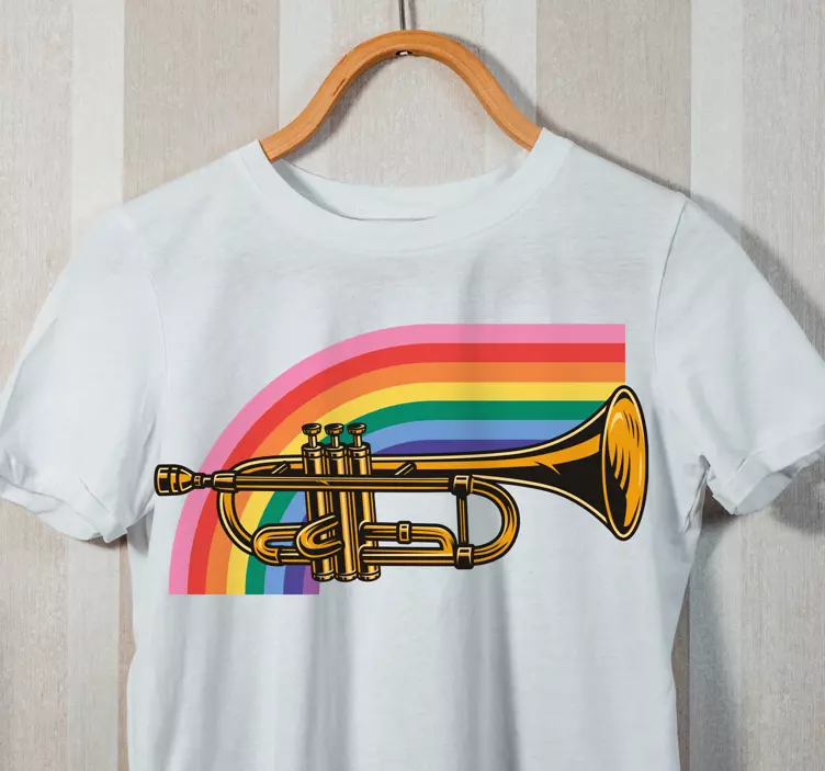 Camiseta trompeta colorida arcoiris - TenVinilo