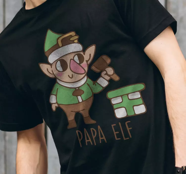 Camiseta navideña motivo festivo de papa elfo - TenVinilo