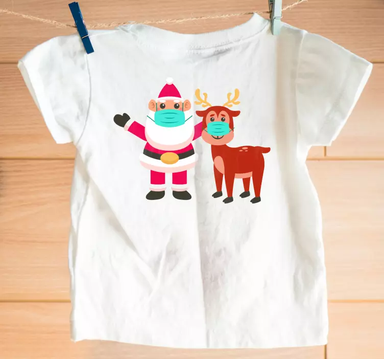 Camisetas padre e hijo dúo festivo de renos de santa - TenVinilo