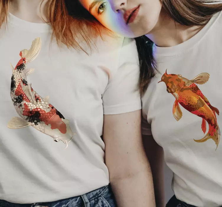 Camisetas parejas peces koi - TenVinilo
