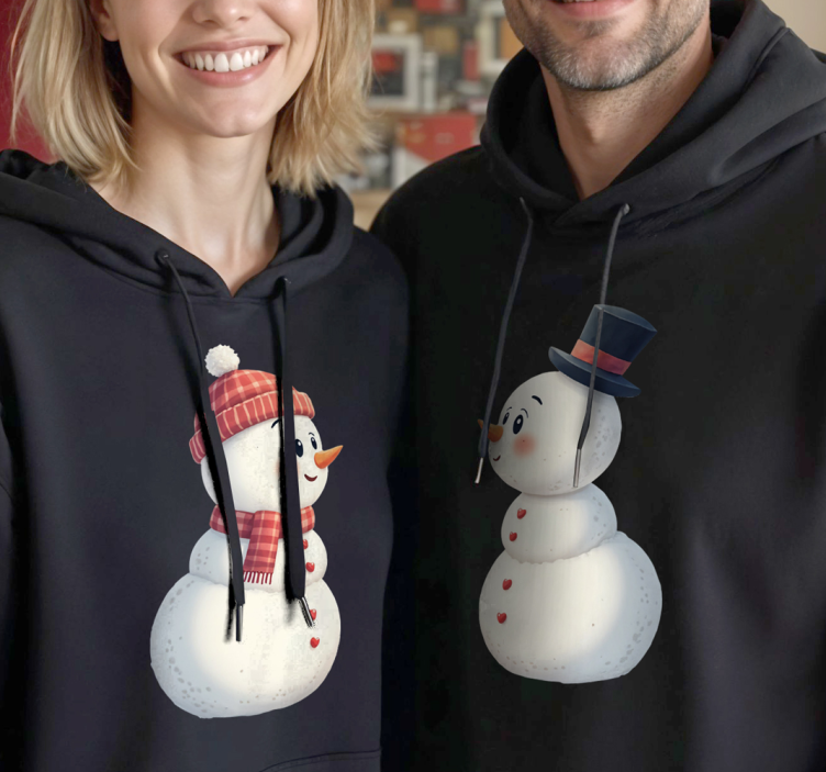 Camisetas parejas pareja de muñecos de nieve enamorados - TenVinilo