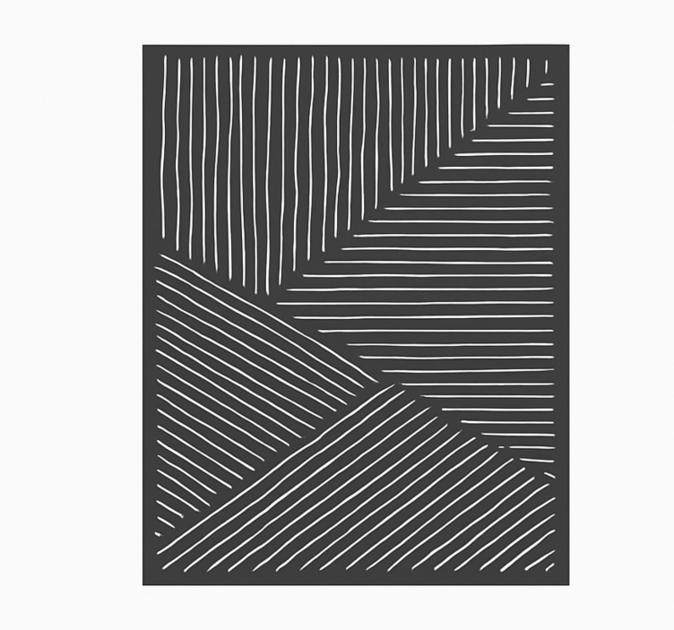 Alfombra vinílica cocina líneas onduladas blancas - TenVinilo