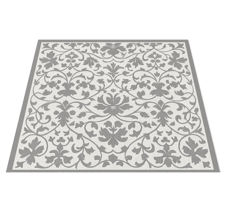 Alfombra vinílica cocina arabesco gris elegante - TenVinilo