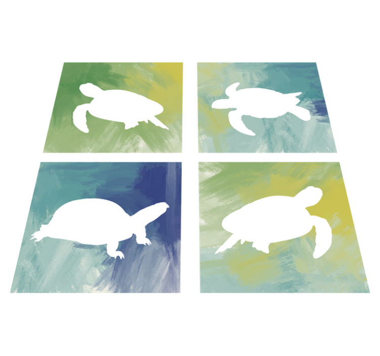 Alfombra vinílica animales pack de tortugas coloridas - TenVinilo