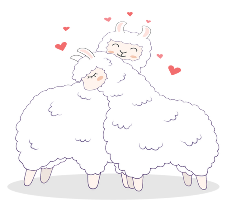 Alfombra vinílica animales llamas adorables - TenVinilo