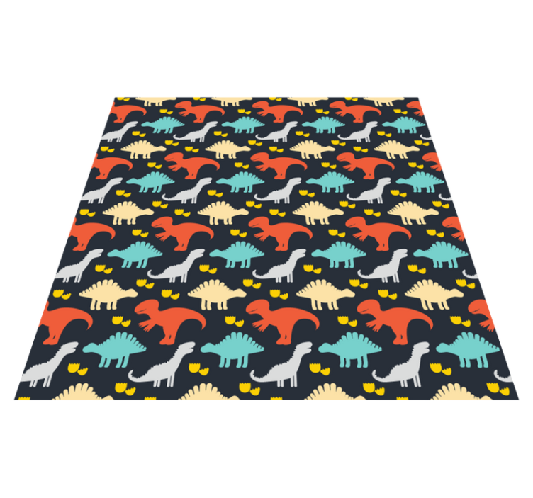 Alfombra vinílica animales patrón de dinosaurios de colores - TenVinilo